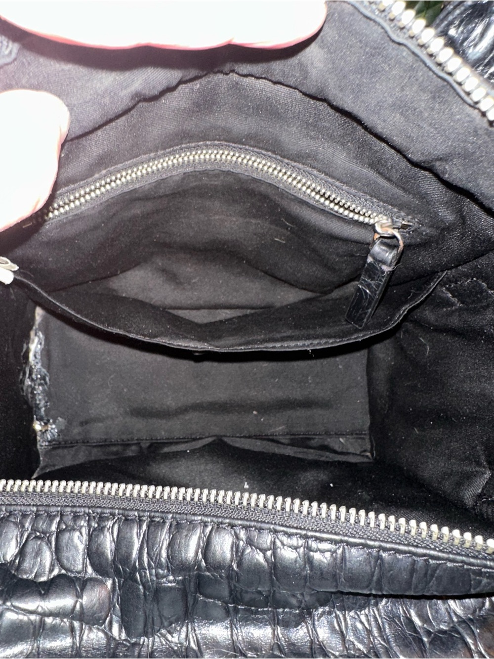 Marc Jacobs Black Croc-Embossed Tote Bag - Picture 3 of 9